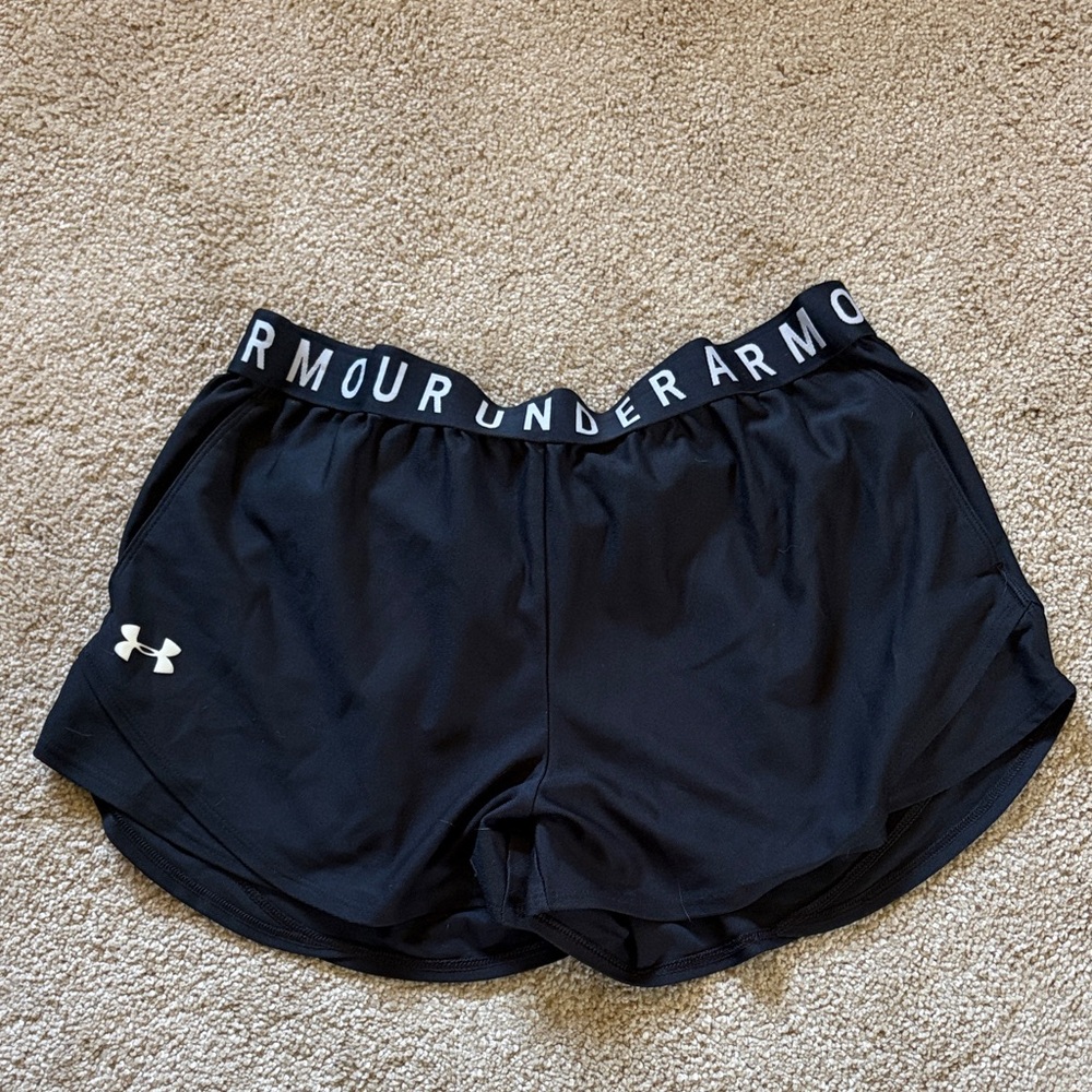 Under Armour Black Women's Athletic Shorts with Branded Waistband